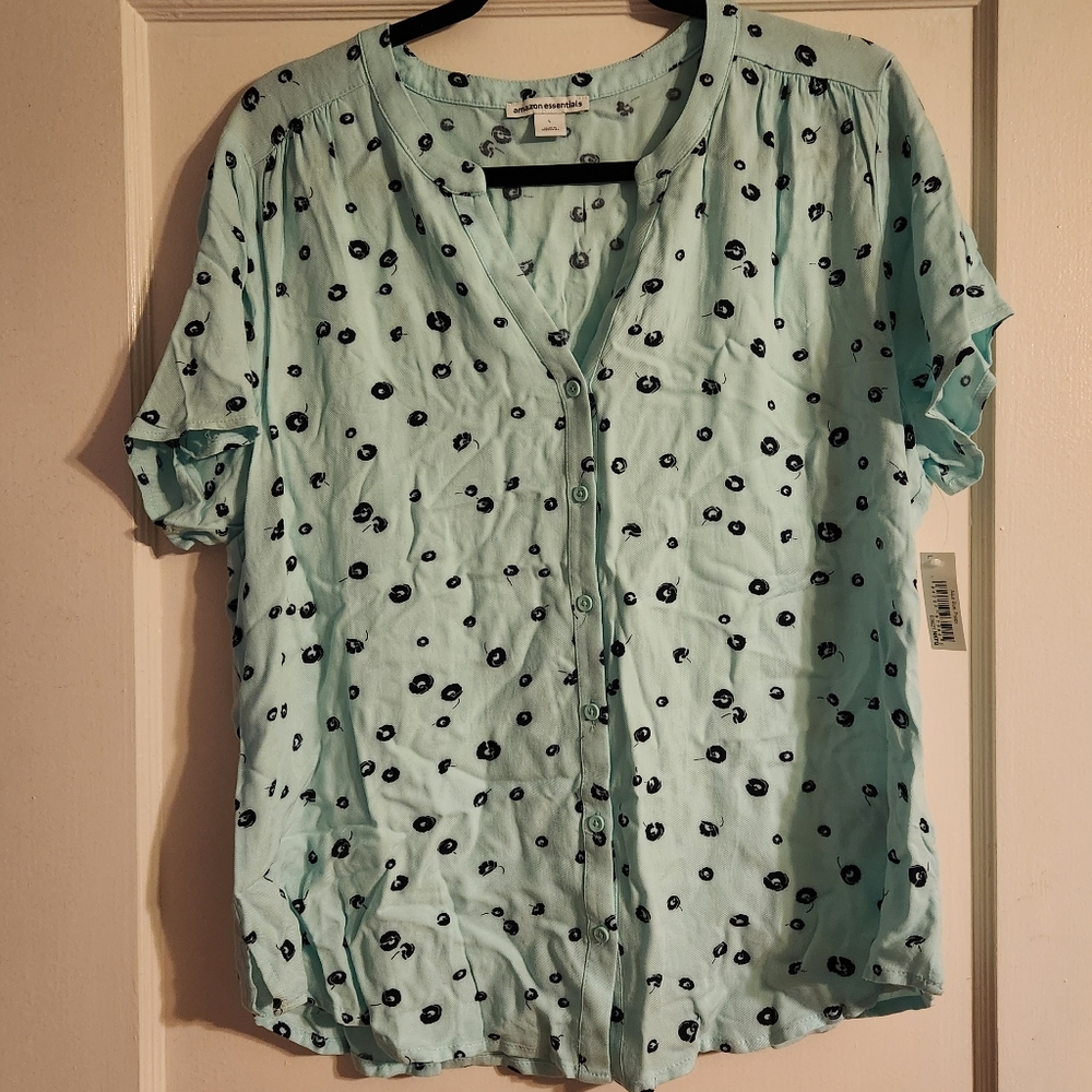 Short-Sleeve Woven Blouse